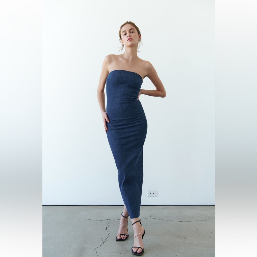 Zara FITTED ZW DENIM DRESS